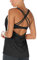 icyzone Damen Sport Yoga Top mit BH - 2 in 1 Fitness Shirt Cross Back Gym Sport Tank Top (S, Black)