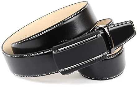 Anthoni Crown Herren Ledergürtel Gürtel, Schwarz, 100