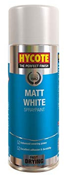 Hycote Colour Spray Paint XUK1000 Matt White Paint 400ml x 2
