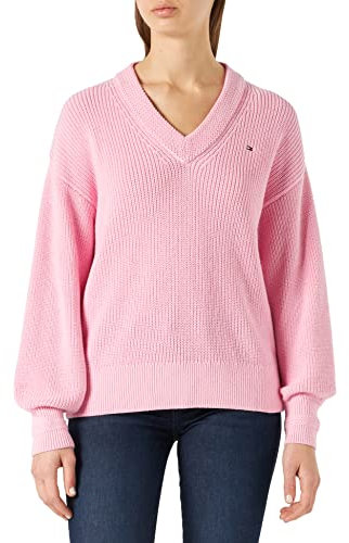 Tommy Hilfiger Pullover Donna Pullover in Maglia, Rosa (Classic Pink), XS