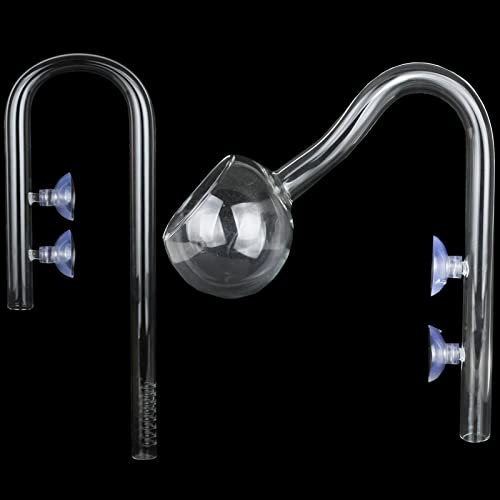 Caylingdee Poppy Pipe Glass Inflow Outflow Set Aquatic U Shape Inflow Pipe Set for Aquarium Planted Tank Filter 17mm for 16/22mm (5/8 ID) Tubing