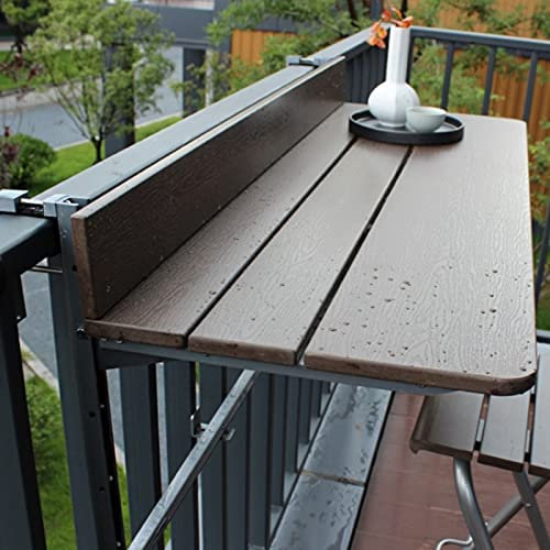 ZDW Mesa de Mesa Colgante Balcón Plegable Tabla Lateral Ajustable, Banco de Trabajo de Pared Plegable, Estante de Barandilla de Colgar Compacto, Escritorio de Pared de la Rejilla Del Patio, Todos Los