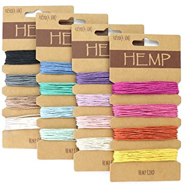 QWORK® 16 Colors Thread Cord, Flax String Cord Natural Twine String for Bracelets Keychains Craft Making (80 Yards in Total)