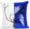 Fabulous Kissen mit Paillettenbezug Blau Hirsch-Kopf Tiere Natur