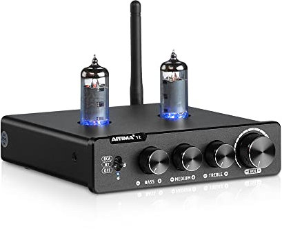 AIYIMA T2 6K4 - Preamplificatore Tubo Biliare Vuoto Bluetooth 5.0 QCC3034 Stereo HiFi Con Aptx per Audio Domestico