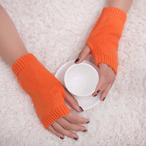 Handschuhe für Damen Warm Strick Handschuhe lang Handwärmer Stulpen Fäustlinge Strick Fingerlose Fäustlinge Warm Halb Handstulpen Strick Fingerlose Fäustlinge