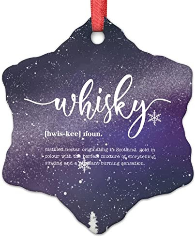 Whisky Definition Typografie Weihnachtsbaum Ornamente Lustiges Zitat Whisky Personalisierte Weihnachtsschmuck 2022 Hängende Ornamente Urlaub Weihnachten Andenken Neujahr Geschenke 7,6 cm