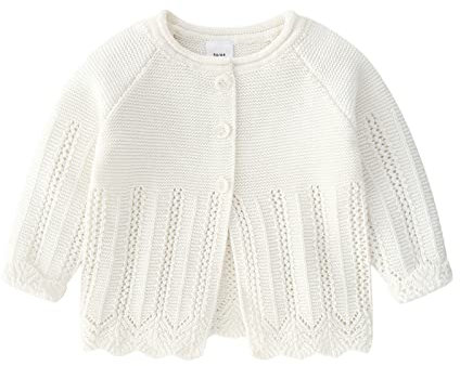 Neonato Ragazza Ragazzi Inverno Caldo Maglia Cotone Manica Lunga Abbigliamento Cappotto Giacca Cardigan Zaino Ragazzo 6 Anni, bianco, 0-3 Mesi