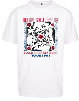 Mister Tee Herren Red Hot Chilli Peppers Oversize Tee White, S
