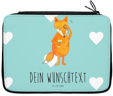 Mr. & Mrs. Panda Personalisierte Federmappe Fuchs Lord - Personalisierte Geschenke, tröstende Worte, Problemlösung, Federmäppchen mit Namen,