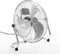 Daewoo 18” Floor Fan, 3 Speed Settings, Tilt Up And Down, Stainless Steel Blades, Non Slip Feet, Carry Handle, Instant Cool Air For Home, Office Or Gym Use, Silver Chrome For A Stylish Look