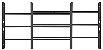 Grisham AWG feste Fenster-Sicherheitsstangen (schwarz, 3 Stangen), 35,6 cm H x 55,6 cm - 106,7 cm Breite, Fensterschutz für Kinder, Stahlrohr, rostbeständig