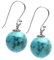 Boucles d'oreilles pendantes en argent pour femmes avec pierres naturelles 12mm | Cadeau pour femmes, filles (Turquoise Bleu)