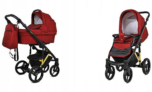 BabyLux® Kinderwagen Set 2 in 1 - UZO - incl. Babywanne, Buggy Sportsitz - Kinderwagenset - Kombikinderwagen mit Wickeltasche, Regenschutz, Moskitonetz, Cupholder usw.