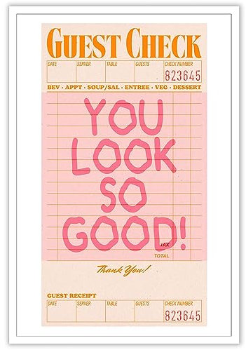 Liyark Poster You Look So Good, rosa und orange, trendig, Retro, adrett, Leinwand, Wandkunst, flippig, inspirierend, positiv, ästhetischer Druck, Gemälde, maximalistischer Wohnheim, Wanddekoration,