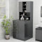 prissent Waschmaschinenschrank Grau Hochglanz 70,5 x 25,5 x 90 cm Waschmaschinenschrank Platzsparend Badezimmerschrank Waschküche Möbel Waschküche Waschküche geeignet für Badezimmer oder Waschküche