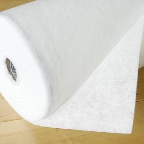 Iron On Fusible Fleece Batting for Quilting & Home Decor -Low Loft in White 90cm Wide Sold by The Metre (2 Metre Piece)