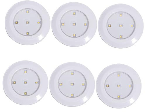 OSALADI 6st Kabellose Leuchten Für Die Wand Garderobenschrank Wandleuchte Schrankleuchten Treppenlampe Küchenschrank Lichter Nachtlicht Licht Klopfen Puck Kabinett Licht Wandlampe Zubehör