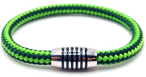 Generisch JoJewelry Armband Emalines in verschiedenen Farben mit Edelstahlmagnetverschluss (Neon green lines, 20.50, Zentimeter)