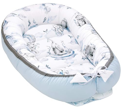 Pepi - Baby-Nest - Nestchen Baby - Baby-Nestchen für Neugeborene mit antiallergischer Füllung - Kokon für Sommer Frühling - hergestellt aus 100% Baumwolle