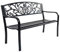COSTWAY Gartenbank Metall, Sitzbank aus Gusseisen für 2-3 Sitzer, Parkbank mit Rückenlehne & Armlehne, Metallbank, Eisenbank für Garten, Terrasse, Balkon, 127 x 60 x 85 cm