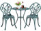 Yaheetech Conjunto de Mesa y Silla Exterior Mueble de Aluminio para Jardín Balcón Terraza Patio 2 Sillas y 1 Mesa Verde