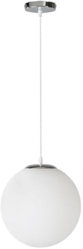 Lámpara Colgante Moderna de Mediados de Siglo, Globo Blanco, 1 luz, iluminación Colgante de Isla de Cocina, lámpara Colgante de Bola de Vidrio Blanco lechoso, Alambre Colgante de 60 Pulgadas