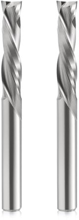 EU_HOZLY 5 x 22 mm, corte dos flautas en espiral, metal duro, 5 mm, vástago de 5 mm, para router CNC, compresión de madera, paquete de 2