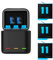 AuyKoo Replacement Batteries 3 Pack with Battery Charger For 12/11/10/9, 3-Channel Battery Charging Storage Box with 3 Rechargeable Lithium-ion Battery+Type C Cable for Hero 12 11 10 9 8