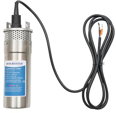 FUROMG Tiefbrunnenpumpe Unterwasserpumpe Wasserpumpe 24V Dc Brunnenpumpe Tiefbrunnenpumpe Wasserpumpe Garten 120W Brunnenpumpen Zisternenpumpe