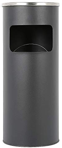 Poubelle en acier inoxydable 30 L, Bacs à ordures de cuisine,Poubelle sur Pied Extérieur avec Poubelle Seau Intérieur 30L Disponible pour Hôtel Jardin (Noir (1 pièce) 25 * 25 * 60cm)