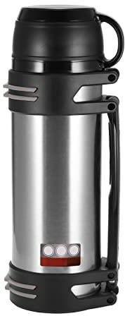 1.5L Large Stainless Steel Vacuum Flask with Handle & Cup – Double-Wall Insulated Thermos for Hot & Cold Drinks, Ideal for Camping, Hiking & Cycling