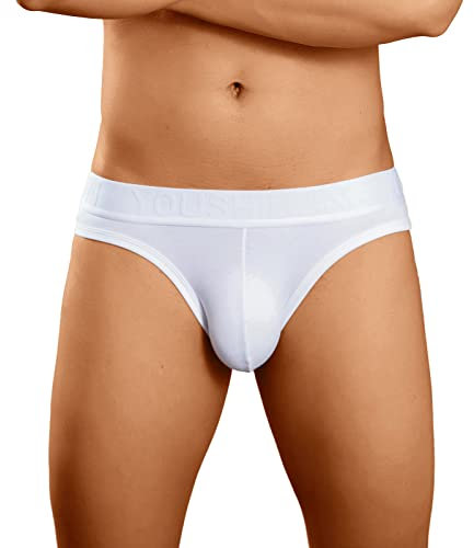 Boxershorts für empfindliche Haut Atmungsaktiv Männer Unterwäsche Sexy Unterhose Baumwolle Sexy Atmungsaktive Unterwäsche Slips Herren Overall Herren Unterwäsche Kurz (White, M)