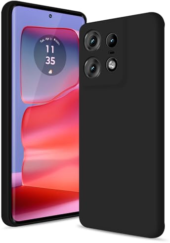 Btstring Case for Motorola Edge50 Pro, Black | Soft Silicone, Upgraded Camera Protection, Shockproof Slim, Anti-Scratch Microfiber Lining