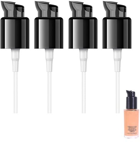 4 Ersatzpumpen für MAC Foundation, Pumpenköpfe für kosmetische Foundation, Kunststoffpumpen kompatibel mit MAC, ideal für Make-up und Reisen
