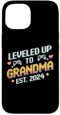 Custodia per iPhone 15 Leveled Up to Grandma Est. 2024 Retro Gaming Theme