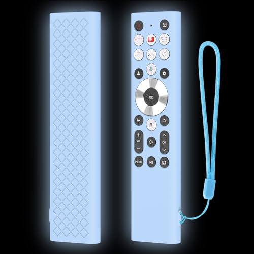 Custodia protettiva per telecomando Hisense ERF6A80 ERF6G80H ERF6F80H per Hisense Class A7 U8 Series 4K TV Remote Cover in silicone antiscivolo morbida protezione con cordino (blu luminoso)