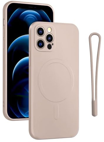 Uorker Case for iPhone 16 Pro Max 6.9, Compatible with Magnetic Slim TPU Shockproof Liquid Silicone Cover with Wrist Strap, All - Inclusive Lens Shockproof Bumper Protector Case (White, 16 Pro Max)
