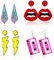 Neon Ohrringe Damen, 4pcs 80er 90er Jahre Neon Ohrringe für Frauen, 80er Jahre Neon Ohrringe, Retro Kassette Ohrringe, Vintage Neon Ohrringe, 80er Jahre Kostüm Ohrringe, Acryl Ohrringe