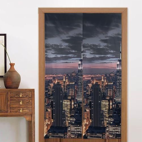 LRHCNZDCP New York Bedruckter Verdunkelungsvorhang für Tür, Fenster, 2 Paneele, moderner Stoff, für Tür und Fenster