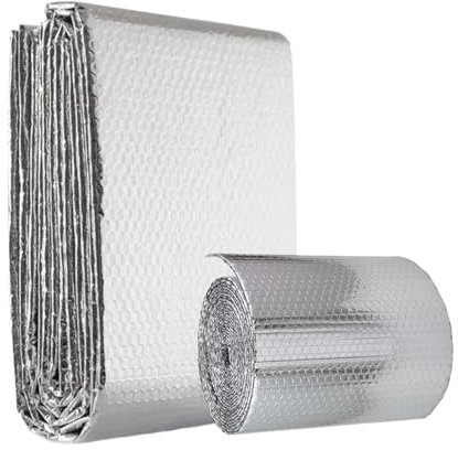 Dreuhuing Réflecteur de chaleur en feuille d'aluminium pour radiateur | Barrière thermique à la vapeur 4,8 x 61 cm | Feuille d'aluminium double face, barrière radiante d'isolation thermique pour