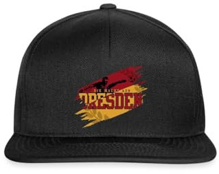 Spreadshirt Die Macht Aus Dresden Fußball Fan Snapback Cap, One Size, Schwarz/Schwarz
