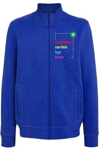 Colorfamily Felpa Personalizzata Zip Jacket Uomo Lato Cuore Retro Personalizza con Logo Nome Foto Testo - Taglie dalla S alla XXL