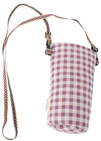 TOYANDONA Isolierte Wasserflaschentasche mit Verstellbarem Schultergurt aus Baumwoll Leinen Minimalistisches Design und Komfortable Tragbarkeit für Outdoor Aktivitäten und Reisen
