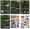MUYAPAY 6-Teilig Motorrad Aufkleber Coole Motorradhelm hohe Qualität Aufkleber Wasserdicht Auto Aesthetic Racing Kratzer Helm Sticker für Offroad Skateboard Auto Enthusiasten Fahrrad