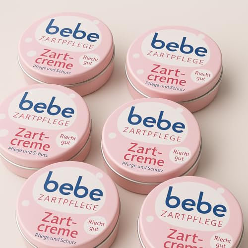 BeBe Gesichtscreme Hautpflege Babycreme Zartcreme Zartpflege 6 x 150ml (6er Pack/Vorratspack) + PurLife Sticker