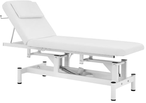 Physa Elektrische Massageliege 1 Motor 50 W 185 x 63 x 47-90 cm 150 kg weiß Behandlungsliege Kosmetikstuhl Therapieliege Tattooliege