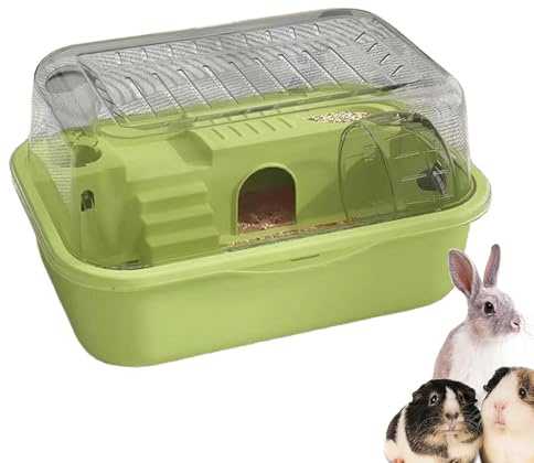 Hamsterkäfig – Lebensraum auf zwei Ebenen für Nagetiere | Transparenter Kaninchenstall für Mäuse, Rennmäuse, Chinchilla, Schlafzimmer, Wohnzimmer