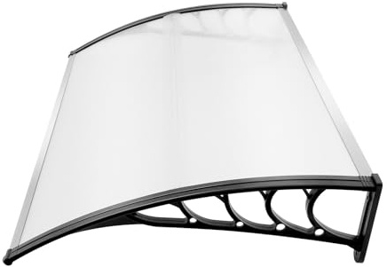 KANBCNG Vordach für Haustür Canopy Markise Fenster Transparentes Pultbogenvordach Polycarbonat Pultvordach Überdachung 5 mm Überdachung Haustür Haustürvordach Türmarkise Wandmontage (150 × 90 cm)