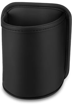 Koongloong Getränkehalter Auto Becherhalter Clip Autotür Flaschenhalter für Auto Getränke Halter Türtasche Türverkleidung Schwarz PU Leder 1 Stück
